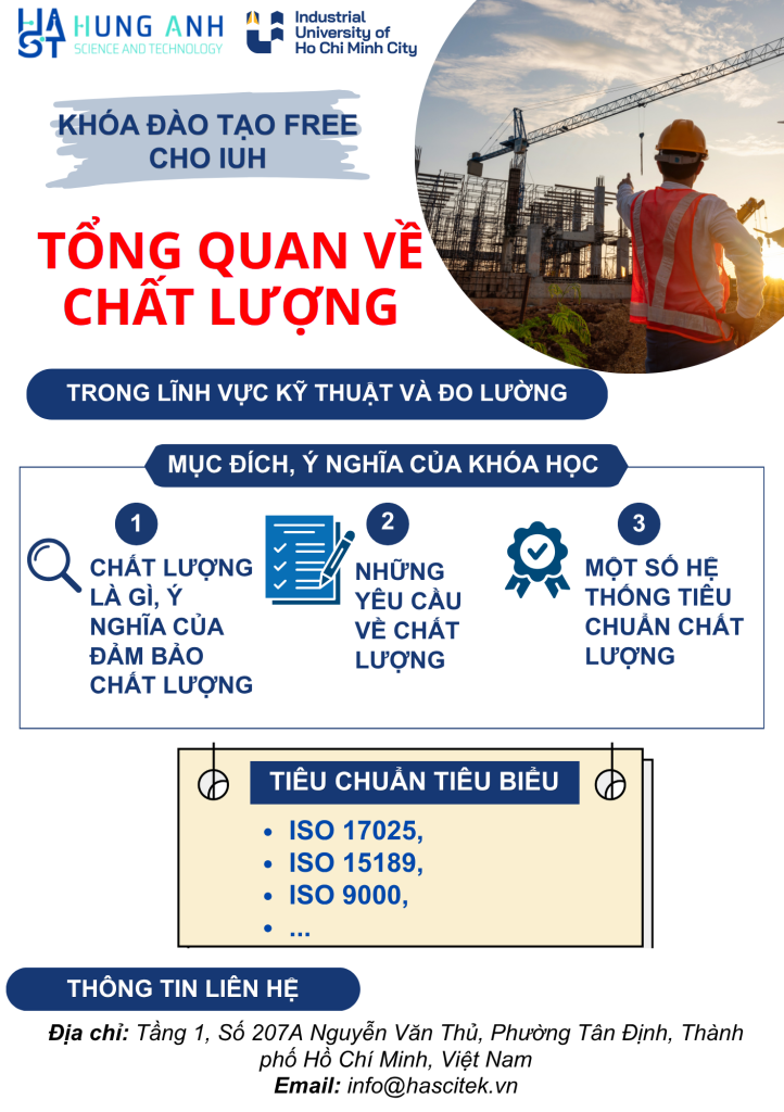 Chất lượng trong lĩnh vực Kỹ thuật-Đo lường là nền tảng kỹ thuật thiết yếu, đảm bảo sản phẩmdịch vụ tuân thủ tiêu chuẩn chất lượng, năng lực cạnh tranh và phát triển bền vững. Đo lường chính xác giúp kiểm soát chất lượng, tiết kiệm tài nguyên và thúc đẩy đổi mới sáng tạo trong công nghiệp 4.0. Một số tiêu chuẩn chất lượng tiêu biểu (ISO 17025, ISO 15189, ISO 9000)
